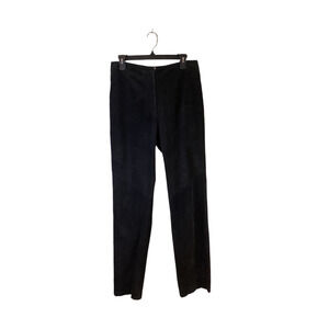 Yvonne Marie Womens Dress Pants Black Suede Leather High Rise Lined 10